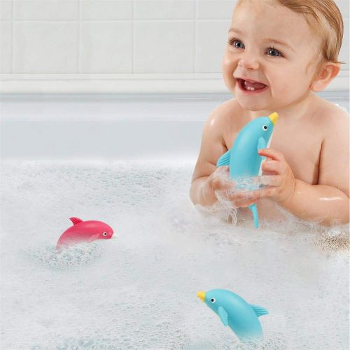  LONGFITE Longfite Baby Teething Bath Toys Soft Food Grade Silicone Teether for Toddlers and Kids (Blue)