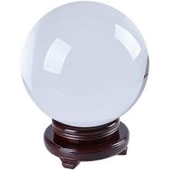 LONGWIN Huge Clear Divination Crystal Ball 200mm (8 Inch) Glass Sphere Free Wooden Stand Home Decoration Ornaments