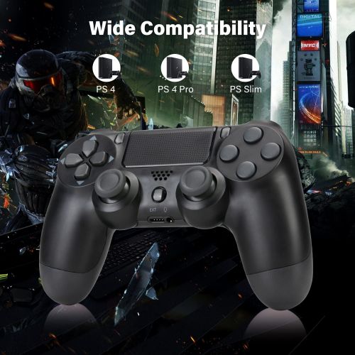  [아마존베스트]Ubrand Wireless Controller for PS4,Remote for Playstation 4 with Charging Cable, Game Controller Joystick with Dual Vibration/6-axis Gyro Sensor/Audio Function/1000mAh (Black)