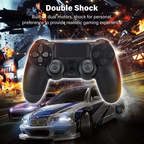  [아마존베스트]Ubrand Wireless Controller for PS4,Remote for Playstation 4 with Charging Cable, Game Controller Joystick with Dual Vibration/6-axis Gyro Sensor/Audio Function/1000mAh (Black)