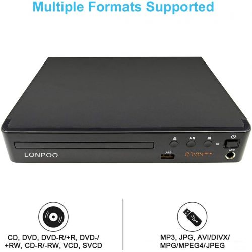  [아마존베스트]LP-099 Multi Region Code Zone Free PAL/NTSC HD DVD Player CD Player with HDMI & Remote & USB - Compact Design