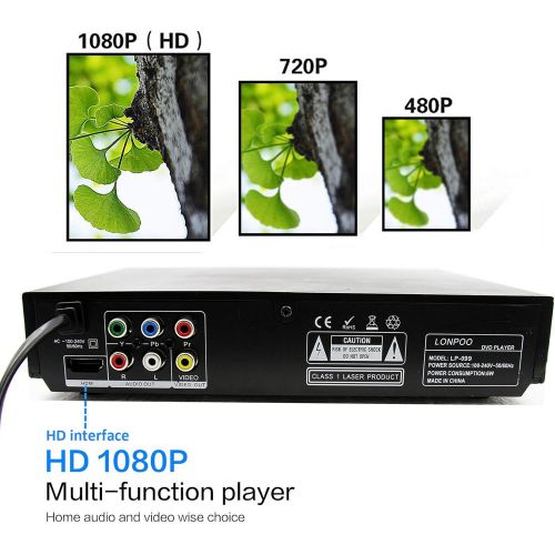  [아마존베스트]LP-099 Multi Region Code Zone Free PAL/NTSC HD DVD Player CD Player with HDMI & Remote & USB - Compact Design