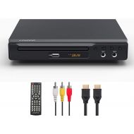[아마존베스트]LONPOO LP-077 DVD Player for TV, Region Free DVD CD Discs Player with HDMI & AV Output (HDMI & AV Cable Included), HD1080P, Built-in PAL/NTSC, Supports MIC/USB2.0 (Metal Case)