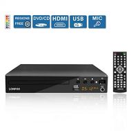 LONPOO Compact HD DVD Player All Region Free (PALNTSC, 720p, HDMI MIC RCA USB Ports, Full-Function Remote) LP-099
