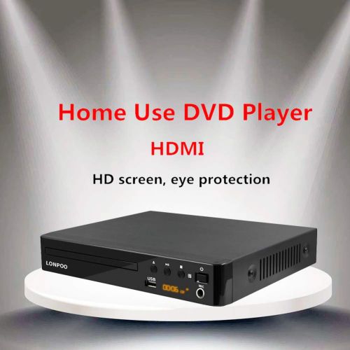  LONPOO Compact Home HD DVD Player all regions Free with Ports HDMI / USB / Microphone/ RCA, Full Function Remote(lp-099)