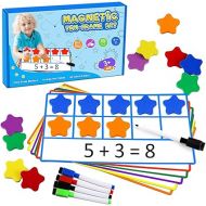 LOOIKOOS Magnetic Ten-Frame Set, Math Manipulative EVA Number Counting Games, Montessori Educational Toy Gift for Kindergarten Classroom Kids