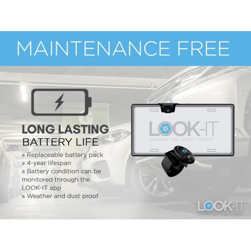  LOOK-IT Look-IT Safety Backup Camera - Simple DIY Installation - Connects to Smartphone for Easy Viewing | Includes Magnetic Phone Mount