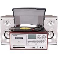 Visit the LOOPTONE Store LoopTone Vinyl Record Player with Dual 15W External Speakers 9 in 1 3 Speed Bluetooth Vintage Turntable CD Cassette Player AM/FM Radio USB Recorder Aux-in RCA Line-Out