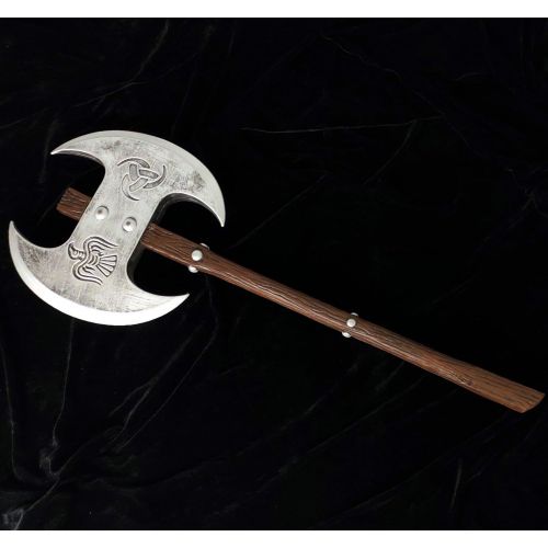  할로윈 용품LOOYAR PU Foam Viking Age Middle Ages Medieval Two Handed Axe Weapon Toy Adult Toy for Berserker Soldier Warrior Costume Battle Play Halloween Cosplay LARP