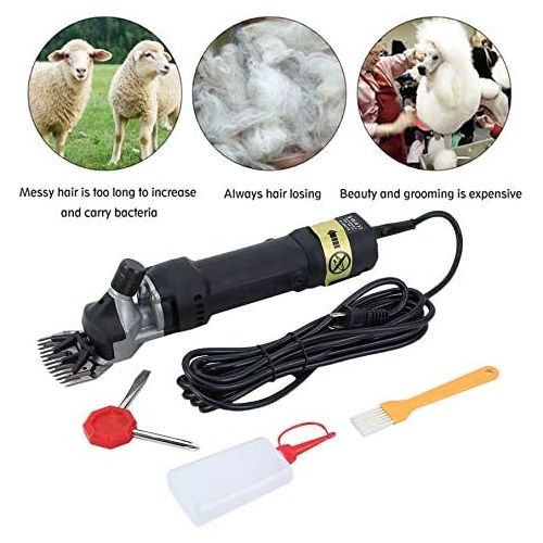  LOOkME-H 320W Electric Sheep Shearing Clipper Trimming Animal Hair Scissors Cutter Lamb Wool Cutting Machine 110V For Livestock (black)