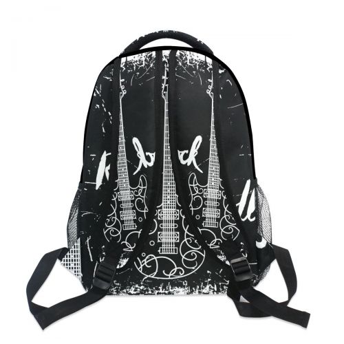  LORVIES Electric Guitar Rock And Roll Casual Backpack School Bag Travel Daypack