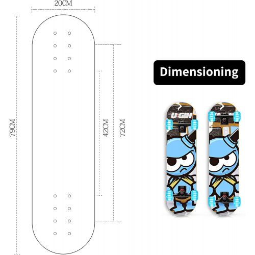  LOSENKA Skateboards for Beginners, Complete Skateboard 31 x 7.88, 7 Layer Canadian Maple Double Kick Concave Standard and Tricks Skateboards for Kids and Beginners