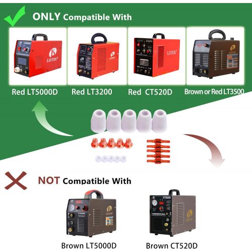  Lotos Technology Lotos LCON150 150pc Consumables Nozzle Electrode Cup and Ring for LT5000D, CT520D, LT3500