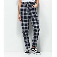 LOVE, FIRE Love, Fire Shay Navy & White Checker Paper Bag Pants