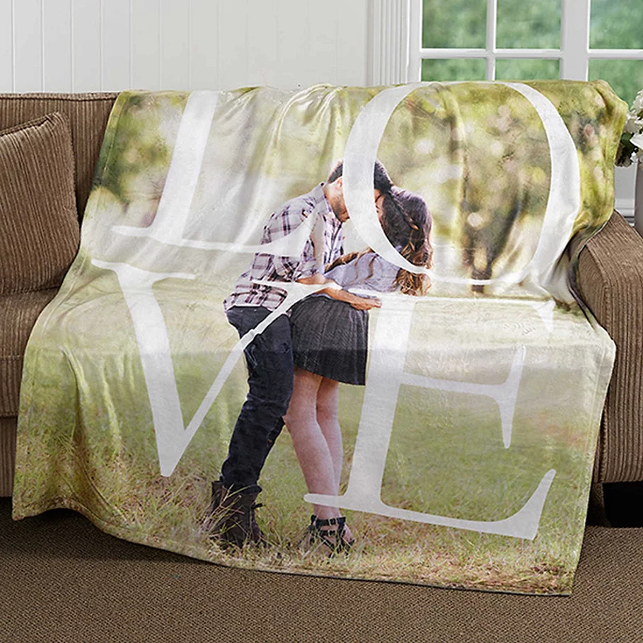  LOVE Photo 50-Inch x 60-Inch Fleece Throw Blanket