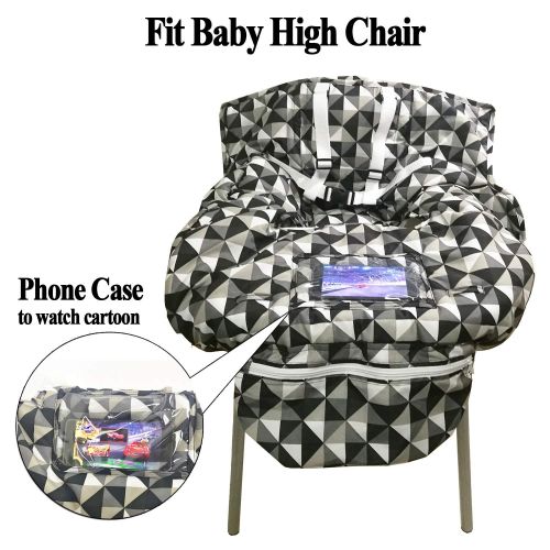  [아마존베스트]LOVENGO BABY Unisex-Babys 2-in-1 Shopping Cart Cover and High Chair Cover with Foldable Bag, Univeral Size,...