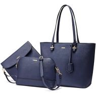 [아마존 핫딜]  [아마존핫딜]LOVEVOOK Handbags for Women Tote Bag Fashion Satchel Purse Set Hobo Shoulder Bags Designer Purses 3PCS PU Top Handle Structured Gift