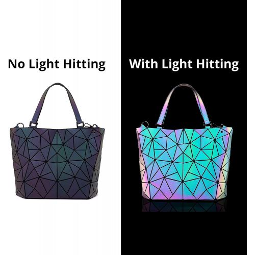  [아마존 핫딜]  [아마존핫딜]LOVEVOOK Geometric Luminous Purses and Handbags for Women Holographic Reflective Crossbody Bag Wallet