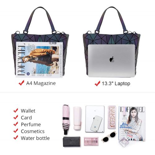  [아마존 핫딜]  [아마존핫딜]LOVEVOOK Geometric Luminous Purses and Handbags for Women Holographic Reflective Crossbody Bag Wallet