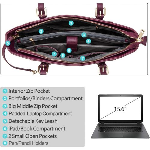  [아마존 핫딜] LOVEVOOK Laptop Bag for Women, Large Computer Bags for Women, Laptop Purse Fit Up to 15.6 Inch, Laptop Briefcase for Women with Padded Compartment, Professional Laptop Tote Work Bags, Deep