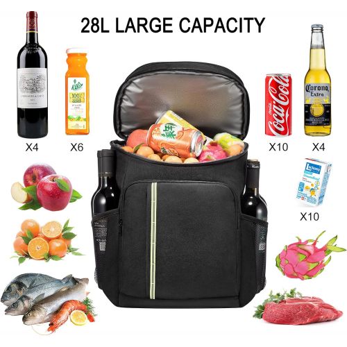  LOVEVOOK Insulated Cooler Backpack Leakproof Large Capacity Lunch Cooler Backpack for Men Women for Lunch Picnic Hiking Camping Beach Fishing Travel Trips