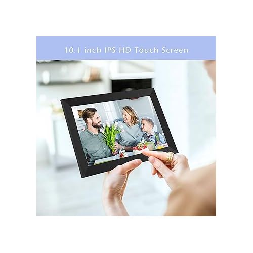  10.1 Inch Digital Photo Frame,Digital Picture Frame,IPS HD Display Touch Screen, Auto-Rotate and Wall Mountable,Built-in 32GB Storage, Send photos and videos remotely via Uhale APP