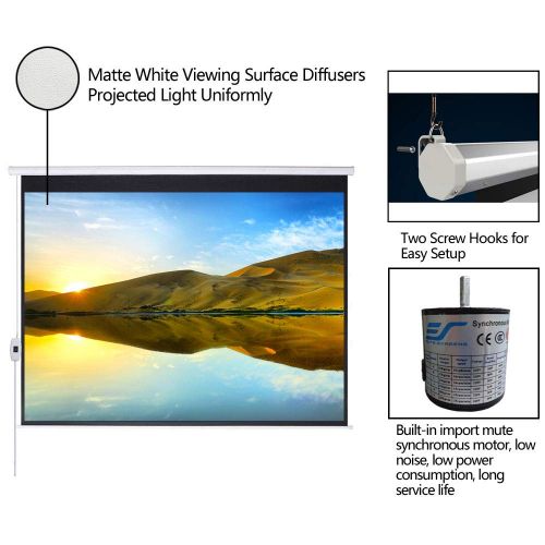  LOVINLAND 100 Motorized Projector Screen 16:9 Aspect Ratio 87 x 49 Viewing Area Matte White