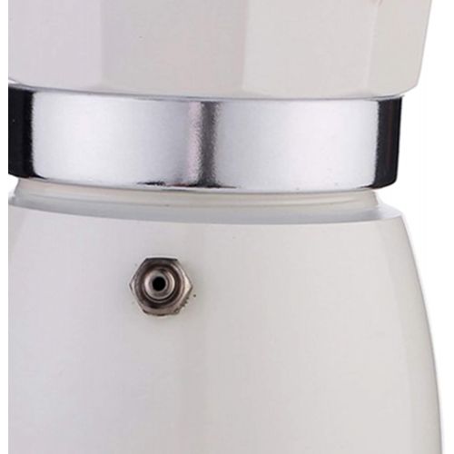  LOVIVER Kitchen Stovetop Espresso Maker for Strong Flavored Espresso Portable Aluminum - White 300ml