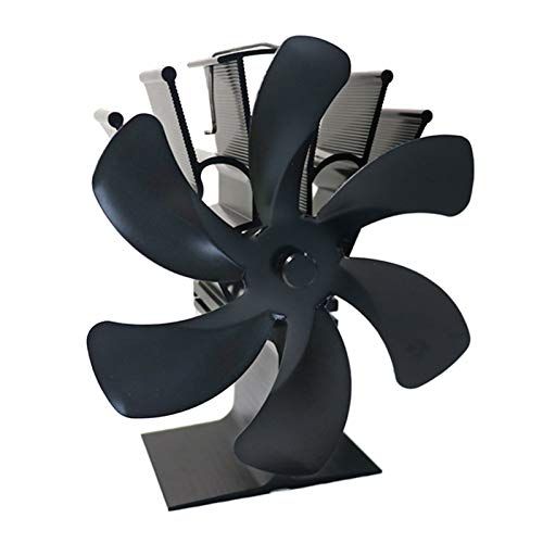  LOVIVER 6 Blades Stove Fan Heat Powered Wood/Log Burner Fan Eco Friendly Heat Circulation for Wood/Log Burner/Fireplace