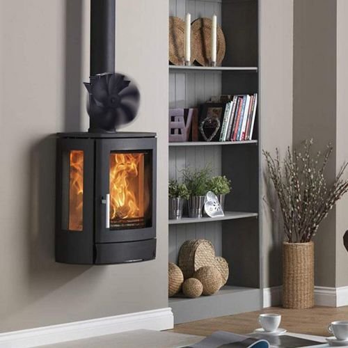  LOVIVER 6 Blades Stove Fan Heat Powered Wood/Log Burner Fan Eco Friendly Heat Circulation for Wood/Log Burner/Fireplace