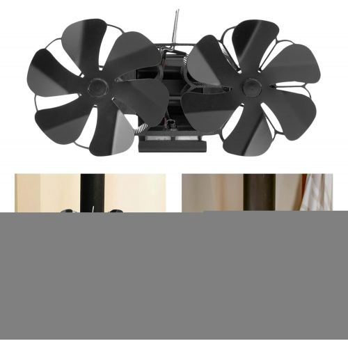  LOVIVER 12 Blades Heat Powered Stove Fan Fireplace Fan for Home Wood Log Burning Fireplace Circulating Warm Air Efficiently Home Accessories