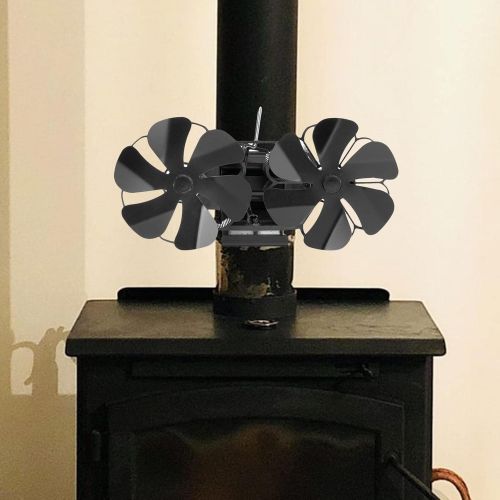  LOVIVER 12 Blades Heat Powered Stove Fan Fireplace Fan for Home Wood Log Burning Fireplace Circulating Warm Air Efficiently Home Accessories