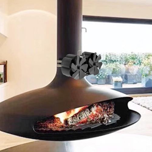  LOVIVER 12 Blades Heat Powered Stove Fan Fireplace Fan for Home Wood Log Burning Fireplace Circulating Warm Air Efficiently Home Accessories