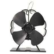 LOVIVER 4 Blades Heat Powered Stove Fan for Wood/Log Burner/Fireplace, Compact Size Eco Friendly and Efficient Heat Distribution