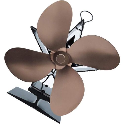  LOVIVER Silent 4 Blade Heat Powered Stove Fan for Wood Log Burner Fireplace Bronze, 15 x 9 x 18cm