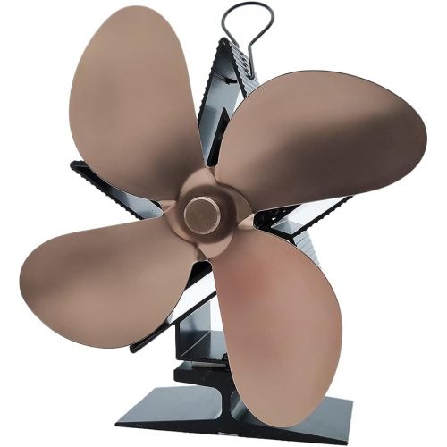  LOVIVER Silent 4 Blade Heat Powered Stove Fan for Wood Log Burner Fireplace Bronze, 15 x 9 x 18cm