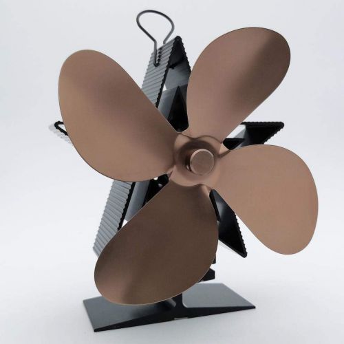  LOVIVER Silent 4 Blade Heat Powered Stove Fan for Wood Log Burner Fireplace Bronze, 15 x 9 x 18cm