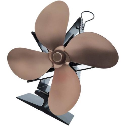  LOVIVER Silent 4 Blade Heat Powered Stove Fan for Wood Log Burner Fireplace Bronze, 15 x 9 x 18cm