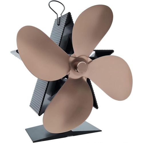  LOVIVER Silent 4 Blade Heat Powered Stove Fan for Wood Log Burner Fireplace Bronze, 15 x 9 x 18cm