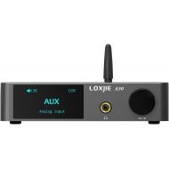 LOXJIE A30 Desktop Stereo HiFi Audio Power Amplifier & Headphone Amplifier, Infineons MA12070 Chip Class D Amp, ES9023 DAC Chip, USB/ Optical/ Coaxial/ RCA/ Bluetooth 5.0 Input (wi