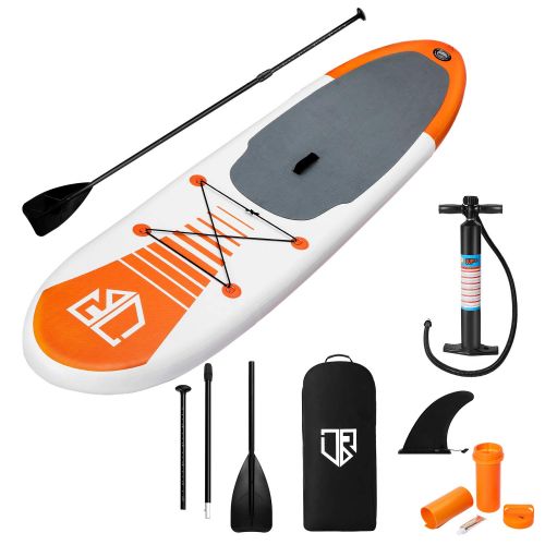 LOZOWO Outroad Inflatable SUP Stand Up Paddle Board 11FT SUP 6 Thick with Fins Thuster, Adjustable Paddle, Hand Pump and Carry Backpack