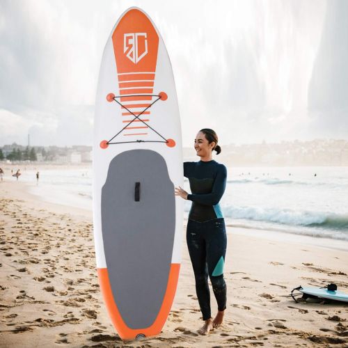  LOZOWO Outroad Inflatable SUP Stand Up Paddle Board 11FT SUP 6 Thick with Fins Thuster, Adjustable Paddle, Hand Pump and Carry Backpack