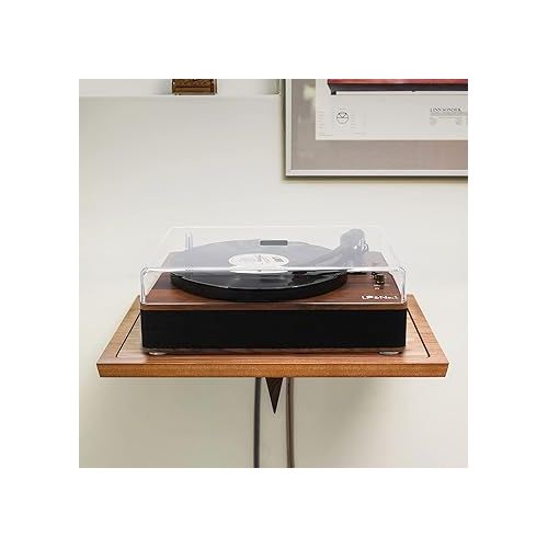  LP&NO.1 Record Player Turntable with Built-in Speakers and USB Play&Recording Belt-Driven Vintage Phonograph Record Player 3 Speed for Entertainment and Home Decoration（Mahogany Wood）