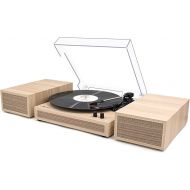 LP&No.1 Record Player, Wireless Turntable with Stereo Bookshelf Speakers,Vinyl Record Player,Support Wireless,Auto-Stop,Light Wood