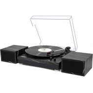 Vinyl Record Player with Dual Portable Stereo Speakers, 3-Speed Belt-Drive Turntable with BT 5.0 Wireless Music Streaming, RCA Output, Auto-Stop Switch | Black Marbling