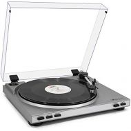 LP&No.1 Pro USB Record Player, Automatic Return Belt-Drive 2 Speed Turntable, Full Size Die-Cast Aluminum Platter, Dust Cover, Anti-Resonance, Moving Magnet Cartridge,Silver