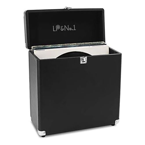  Visit the LP&No.1 Store LP&No.1 Vinyl Record Storage Box,Portable Record Carrying Case for 30+ Vinyl Albums,Black