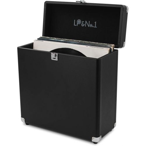  Visit the LP&No.1 Store LP&No.1 Vinyl Record Storage Box,Portable Record Carrying Case for 30+ Vinyl Albums,Black