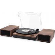 LP&No.1 Bluetooth Vinyl Record Player with External Speakers, 3-Speed Belt-Drive Turntable for Vinyl Albums with Auto Off and Bluetooth Input