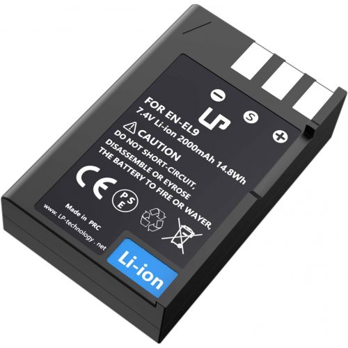  EN-EL9 EN EL9a Battery, LP Rechargeable Li-Ion Battery, Compatible with Nikon D40, D40X, D60, D3000, D5000 Cameras, Nikon MH-23 Charger